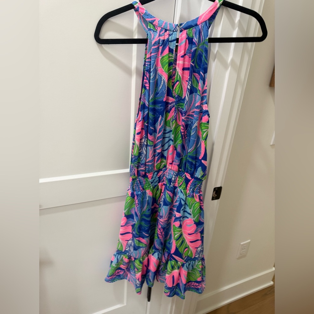 Lilly Pulitzer Pamelyn Dress Blue Grotto Beleaf in Yourself - Picture 9 of 9